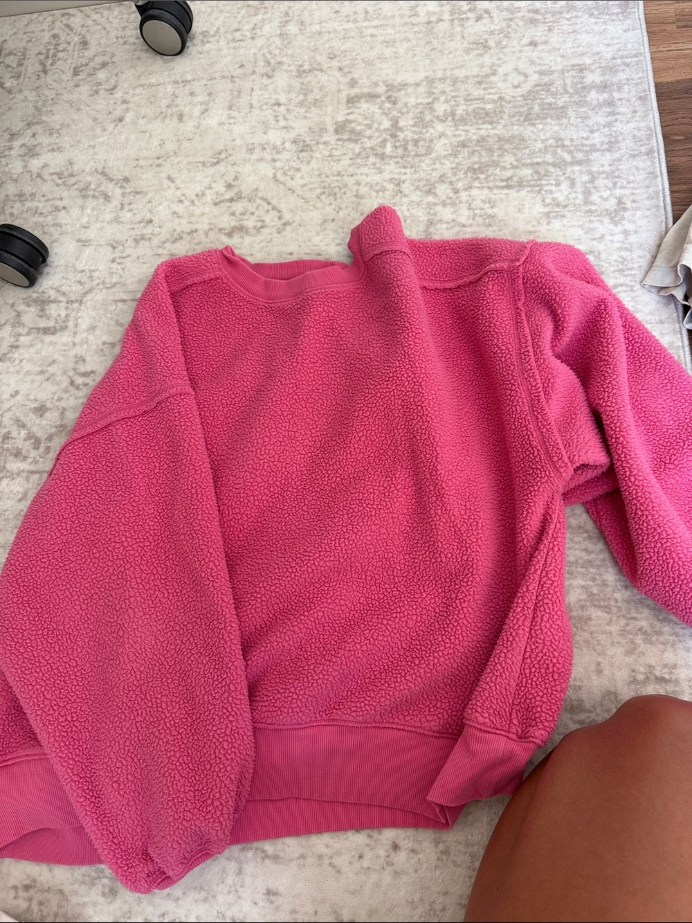 Time and Tru Pink Sherpa Fleece Pullover Sweatshirt
